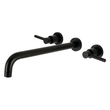 Kingston Brass KS8040DL Wall Mount Tub Faucet, Matte Black KS8040DL